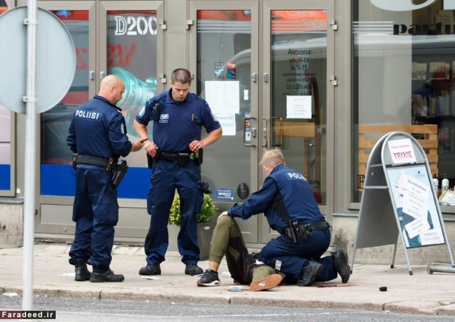 حمله مردی با سلاح سرد به مردم در فنلاند
