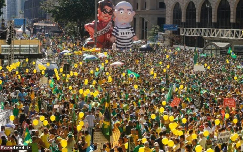 تظاهرکنندگان رئیس جمهور برزیل، دیلما روسف برزیل در سائو پائولو