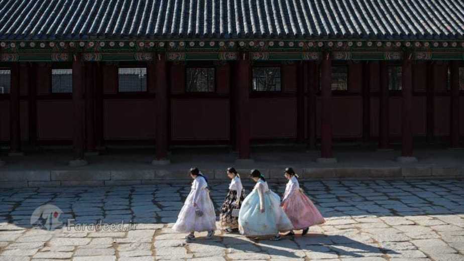 زنان کره‌ای با لباس سنتی هانبوک 