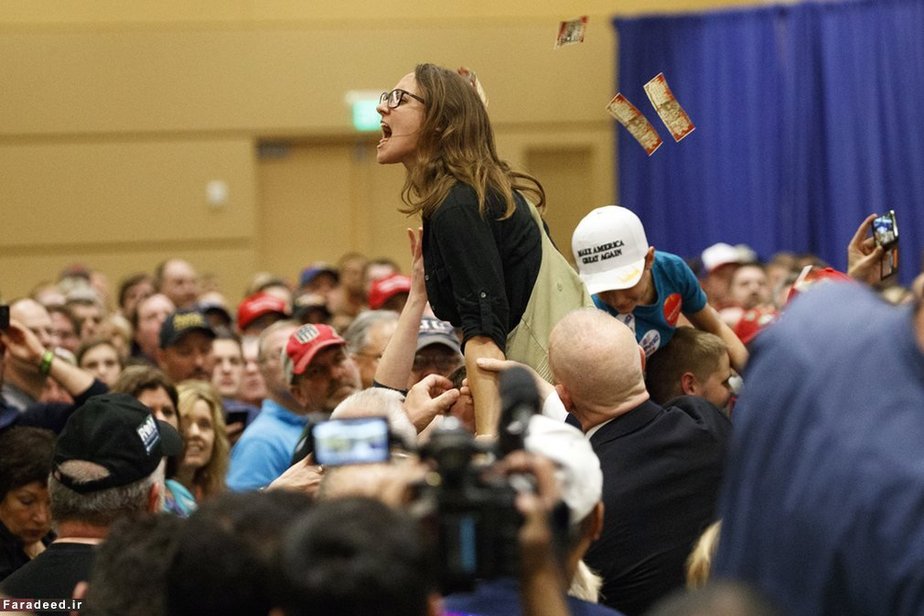 فریاد هواداری از ترامپ در کمپین انتخاباتی