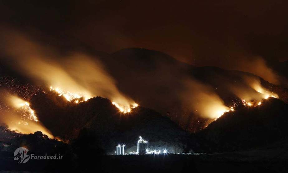 آتشسوزی که به سرعت به سمت لس آنجلس در حال توسعه (رسیدن به یک انبار صنعتی) است