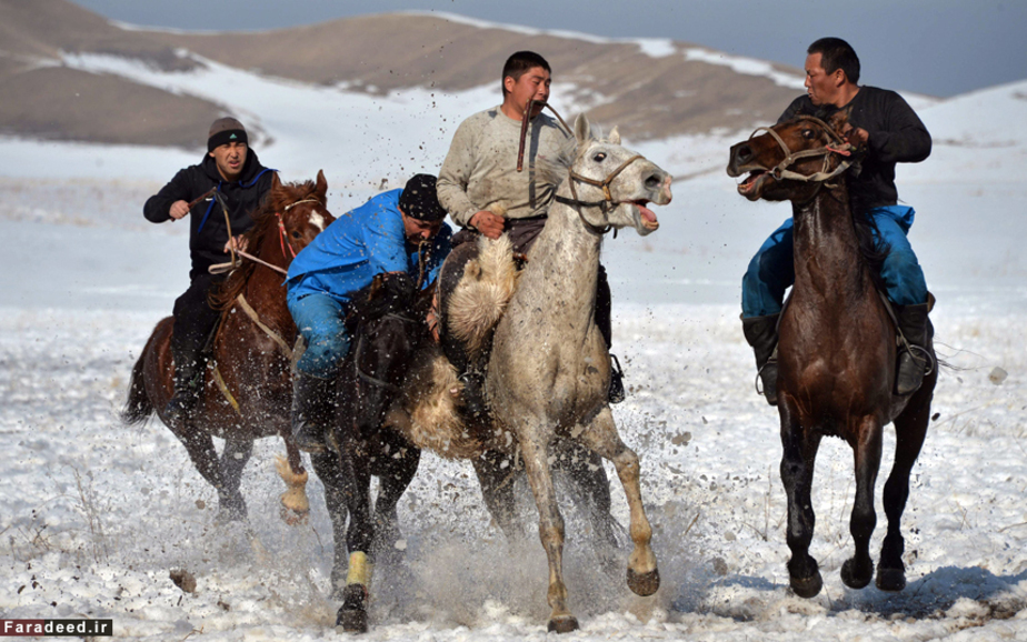بازی‌های سنتی آسیایی در قرقیزستان. (AFP)