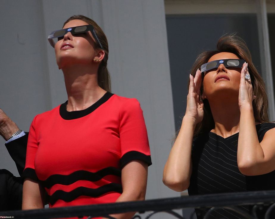 تماشای خورشیدگرفتگی از ایوان کاخ سفید