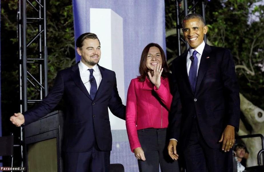 اوباما، دی کاپریو و کاترین هی‌هو در میزگرد تغییرات آب و هوا در کاخ سفید