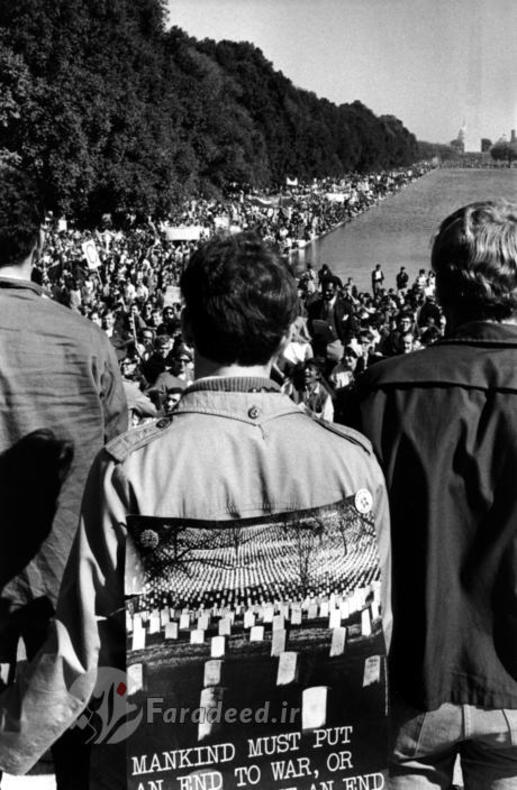 آمریکا، واشنگتن دی سی، 21 اکتبر 1967| تظاهرات مسالمت آمیز ضد جنگ ویتنام در مقابل پنتاگون