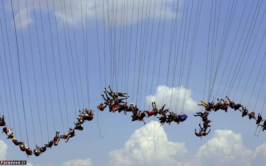 ثبت رکورد جهانی با پرش 149 نفر از پل با طناب؛ برزیل